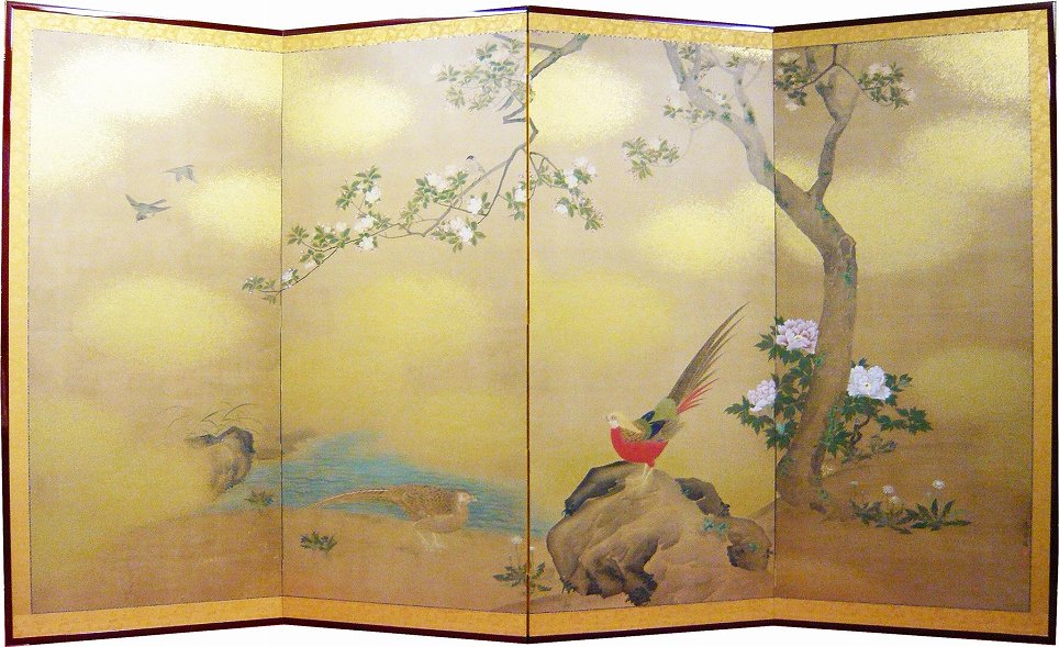 桜・牡丹・金鶏鳥－Cherry Blossoms and Golden Pheasant－