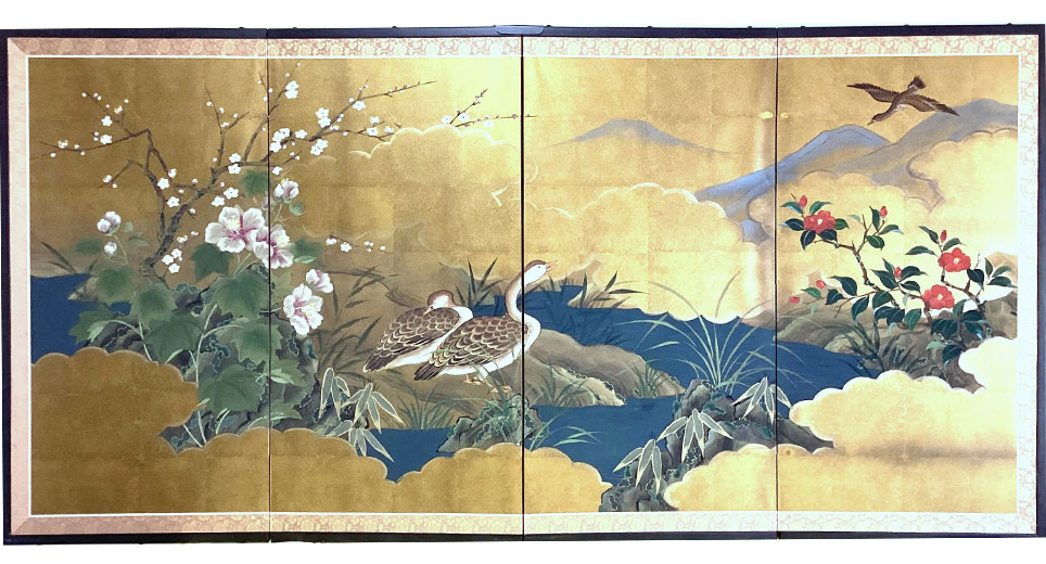 鴨に梅花-Ducks and flowers-